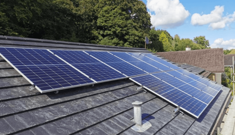 Roof solar panels fully installed